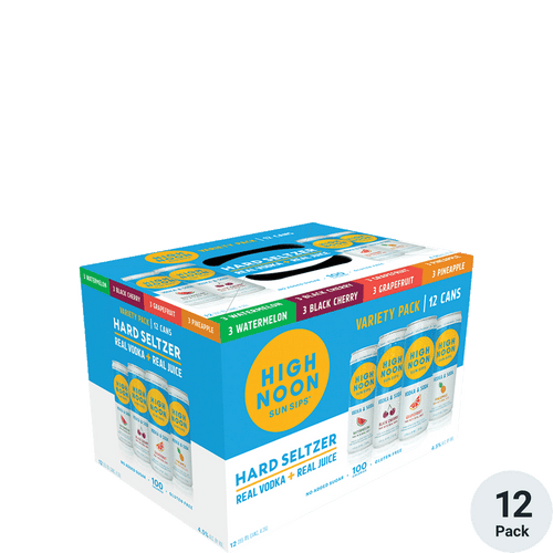 High Noon Hard Seltzer Variety 12pk-12oz Cans Front Bottle Label