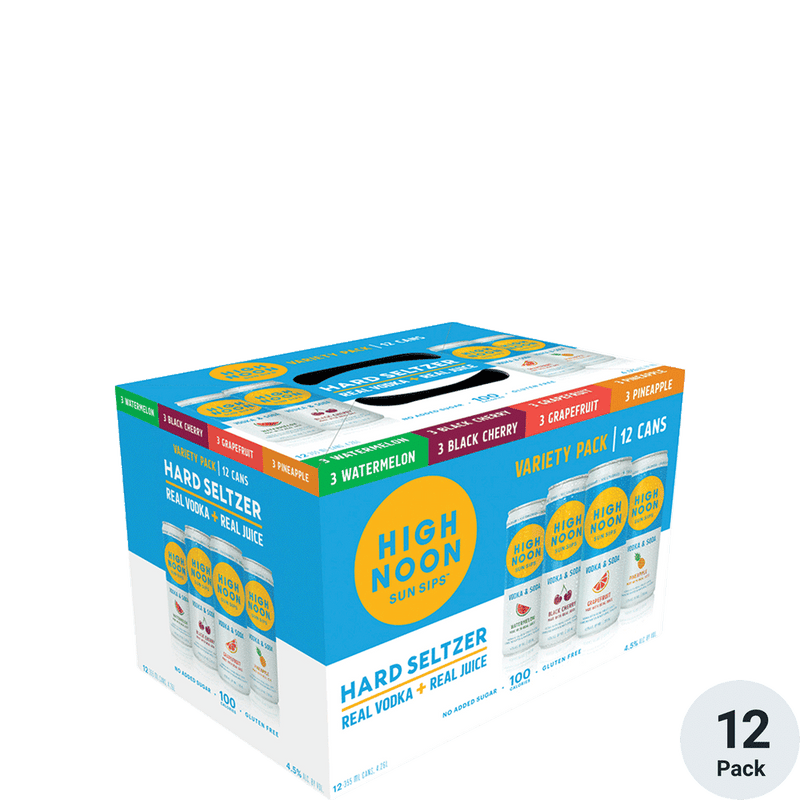 High Noon Hard Seltzer Variety 12pk-12oz Cans Front Bottle Label