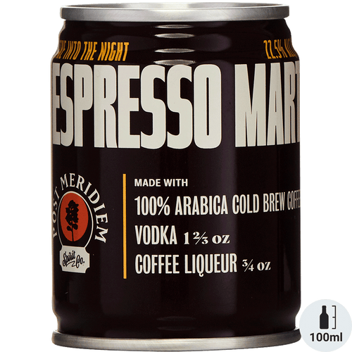 Post Meridiem Spirit Co. Espresso Martini 100ML Front Bottle Label