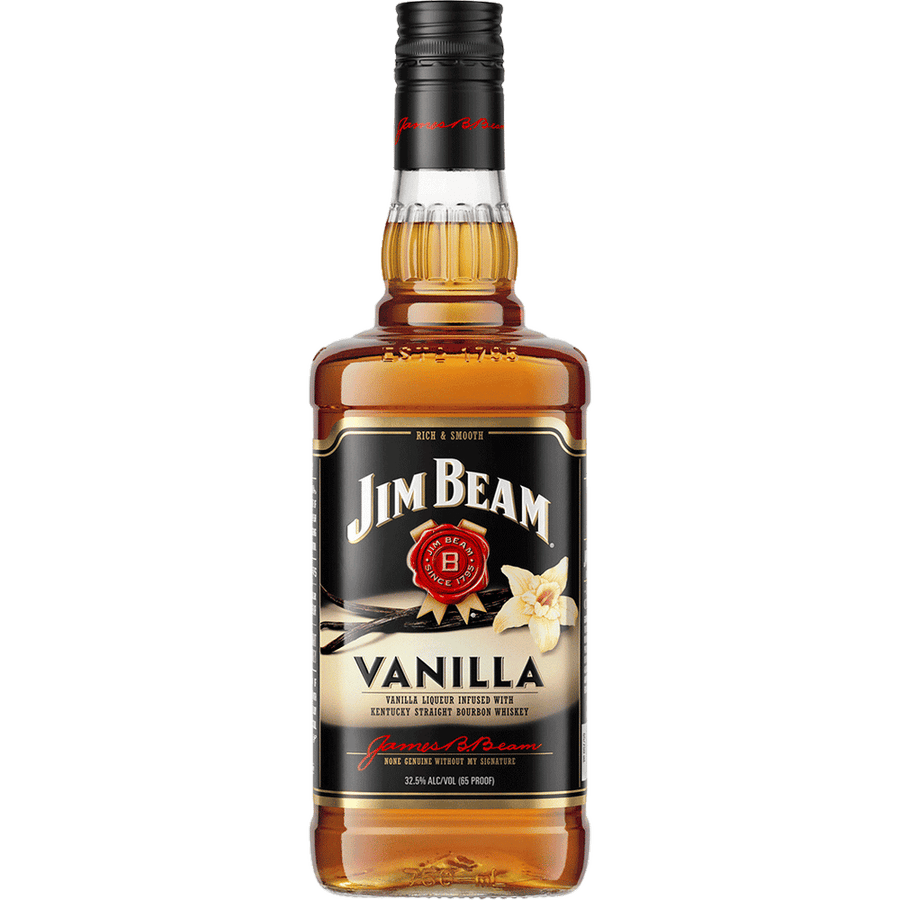 Jim Beam Vanilla Bourbon Whiskey 70 Proof 50ML Front Bottle Label