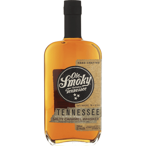 Ole Smoky Tennessee Salty Caramel Whiskey 750ML Front Bottle Label