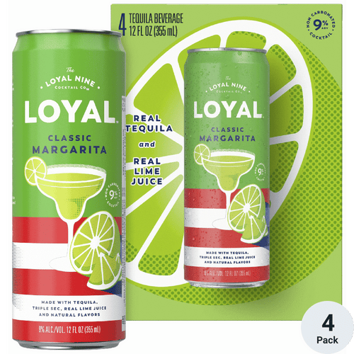 loyal nine cocktails margarita 4pk-12oz Cans Front Bottle Label