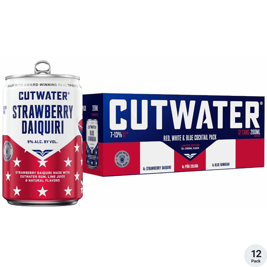 Cutwater Red White & Blue Variety 8pk-200ML Cans Front Bottle Label