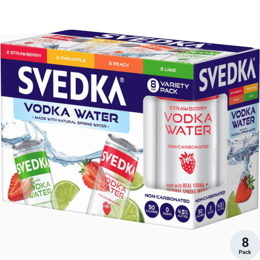 Svedka Water Variety Pack 8pk-12oz Cans Front Bottle Label