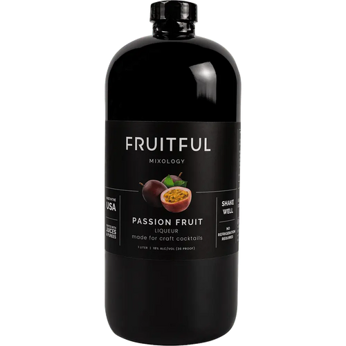 Fruitful Passion Fruit Liqueur 1L Front Bottle Label