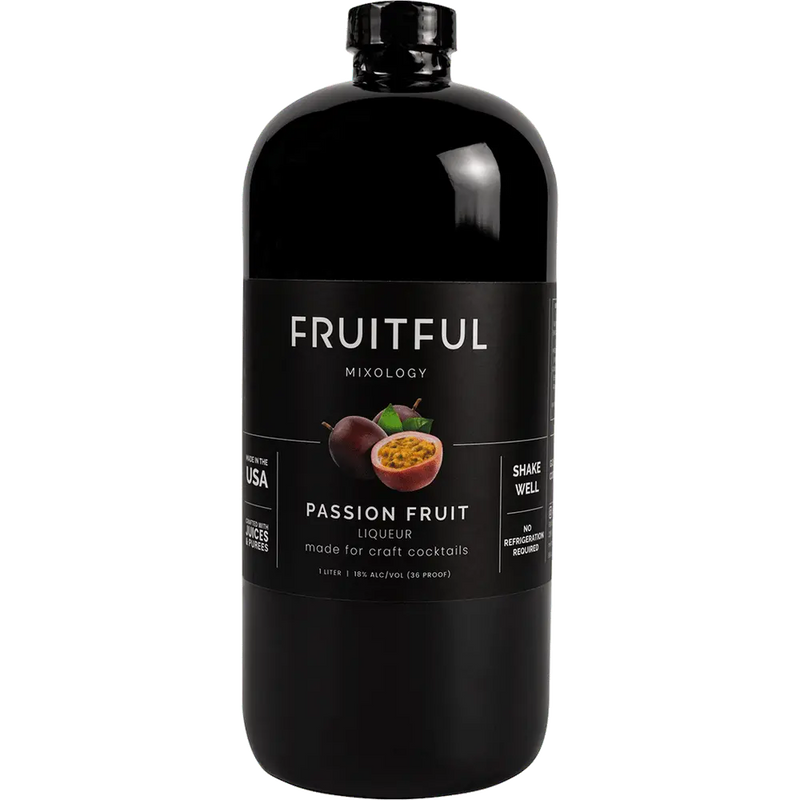 Fruitful Passion Fruit Liqueur 1L Front Bottle Label