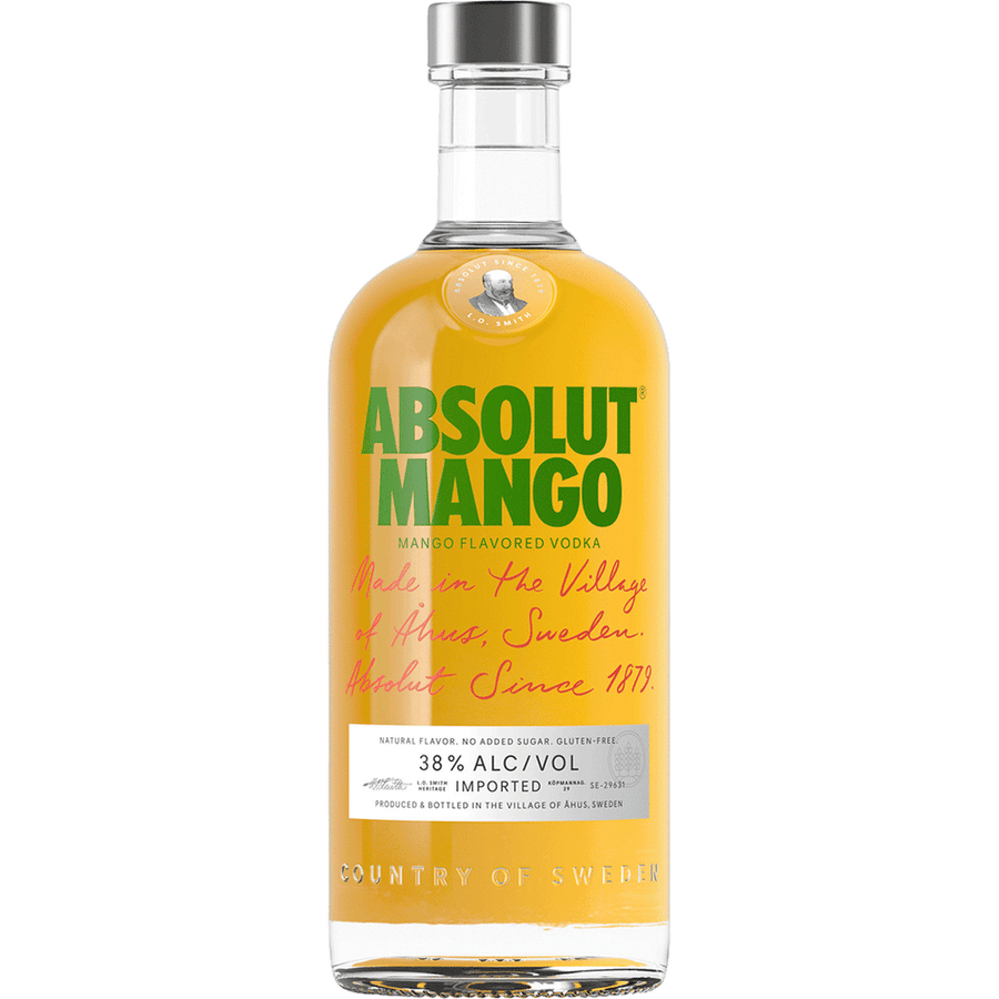 Absolut Vodka Mango Vodka 1L Front Bottle Label