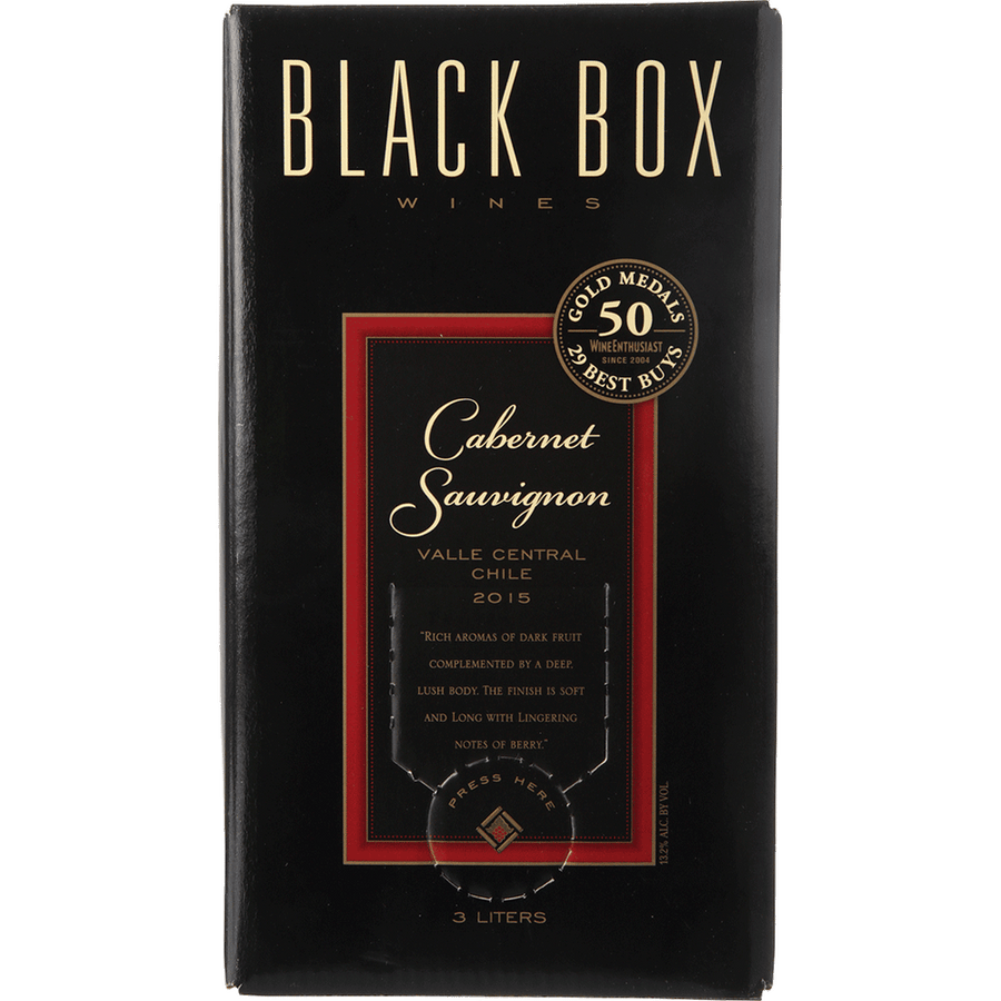 Black Box Cabernet Sauvignon Chile 500ML Front Bottle Label