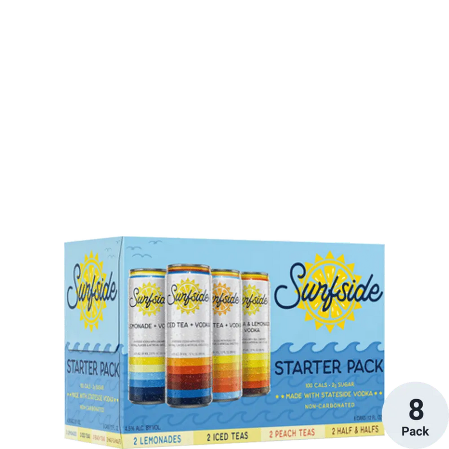 Surfside Tea Variety Pack 8pk-12oz Cans Front Bottle Label