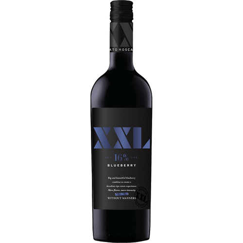 XXL Moscato Blueberry 750ML Front Bottle Label