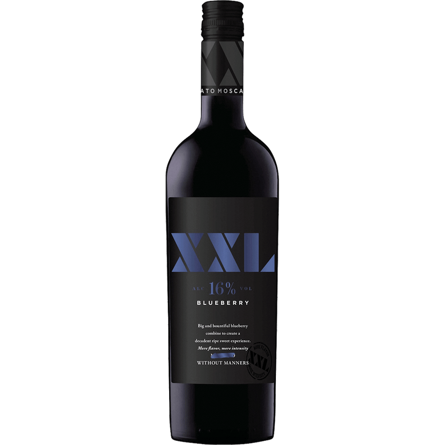 XXL Moscato Blueberry 750ML Front Bottle Label