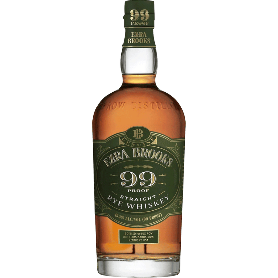Ezra Brooks 99 Proof Straight Rye 750ML Front Bottle Label