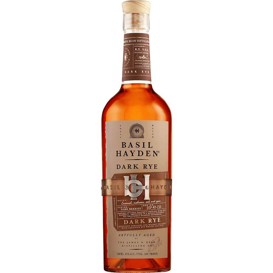 Basil Hayden Dark Rye Whiskey 750ML Front Bottle Label