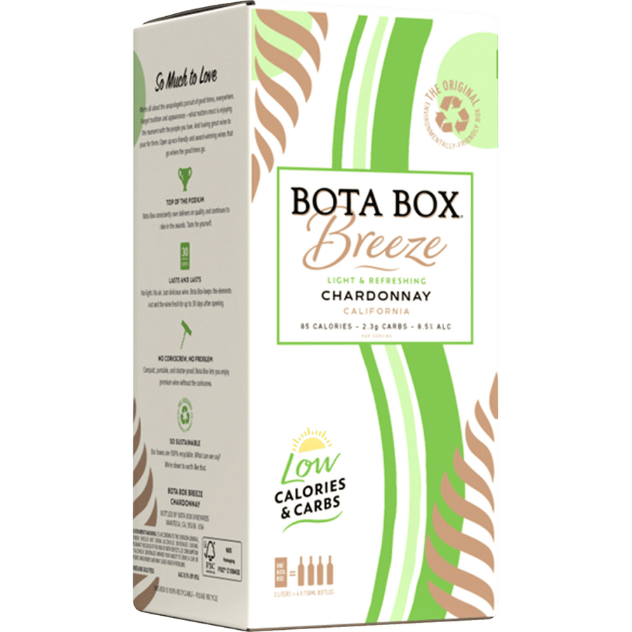 Bota Box Breeze Chardonnay 3L Front Bottle Label
