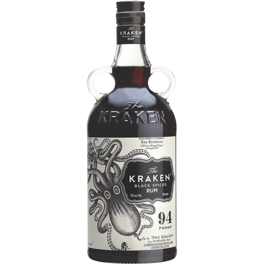 Kraken Black Spiced Rum 94 Proof 1.75L Front Bottle Label