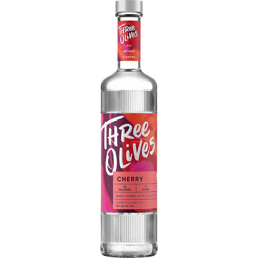 Three Olives Cherry Vodka 1.75L Front Bottle Label