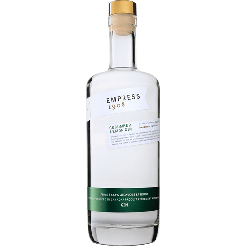 Empress 1908 gin cucumber lemon 750ML Front Bottle Label