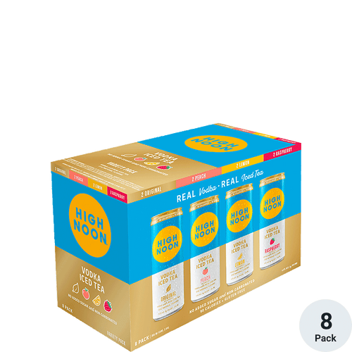 High Noon Iced Tea Variety 8 PK 8pk-12oz Cans Front Bottle Label
