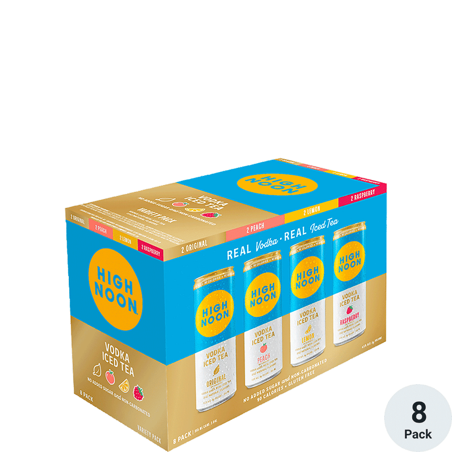 High Noon Iced Tea Variety 8 PK 8pk-12oz Cans Front Bottle Label