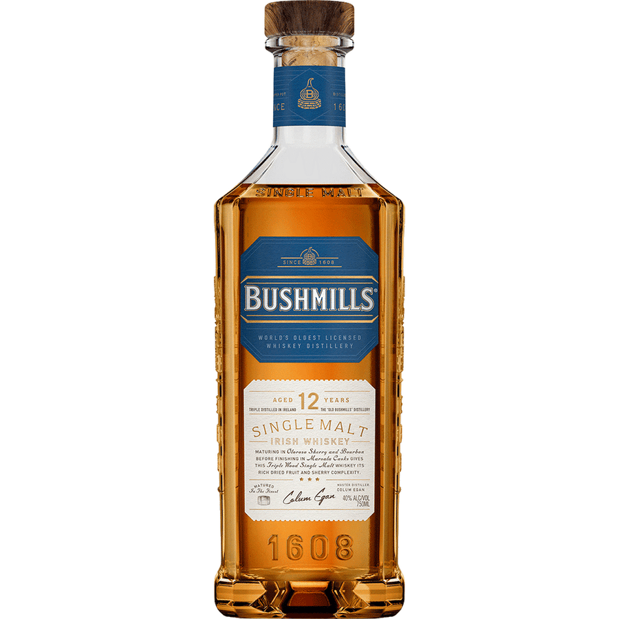 Bushmills 12 Year Old Single Malt 750ML Front Bottle Label
