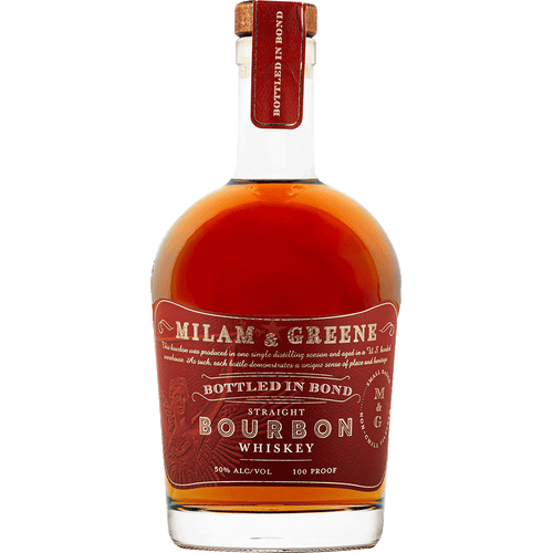 Milam & Greene BInB Small Batch Straight 750ML Front Bottle Label
