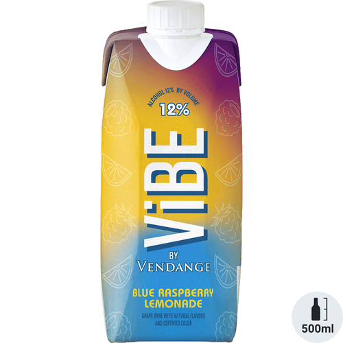 Vibe by Vendange Blue Raspberry Lemonade 500ML Front Bottle Label