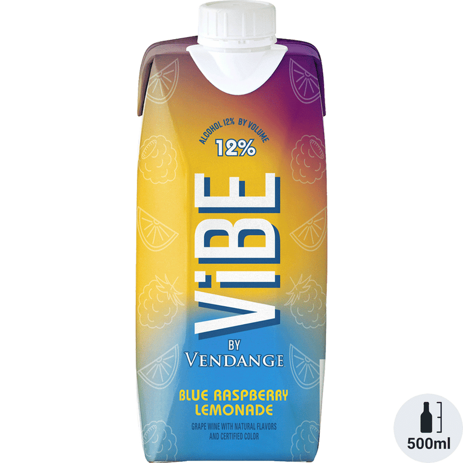 Vibe by Vendange Blue Raspberry Lemonade 500ML Front Bottle Label