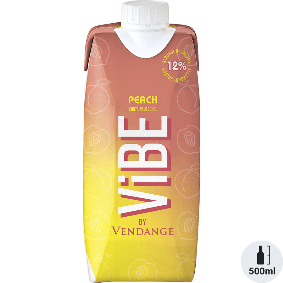 Vibe by Vendange Peach 500ML Front Bottle Label