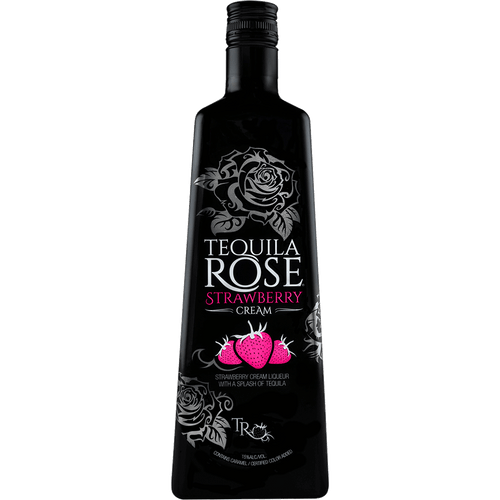 Tequila Rose Strawberry Cream Liqueur 1L Front Bottle Label
