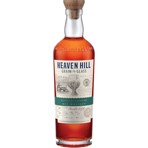 Heaven Hill Grain To Glass Straight Rye 700ML Front Bottle Label