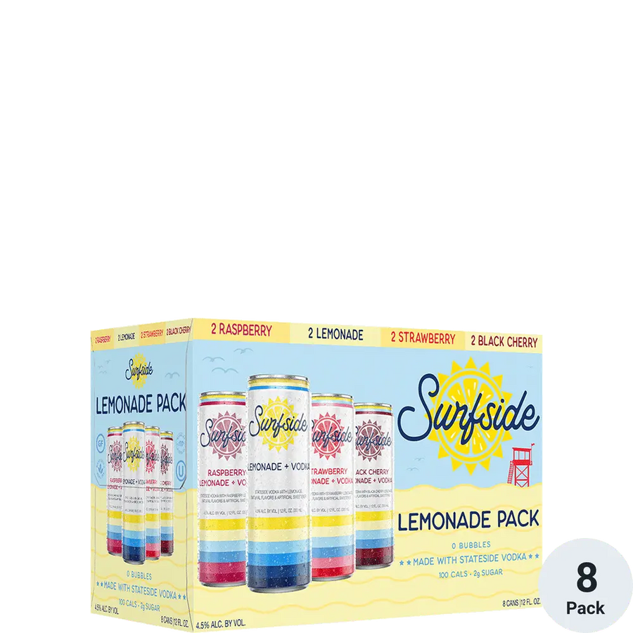Surfside Lemonade Variety 8pk-12oz Cans Front Bottle Label