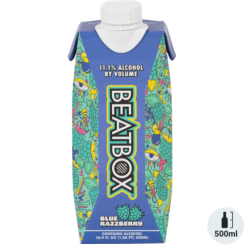 Beatbox Blue Razzberry 500ML Front Bottle Label