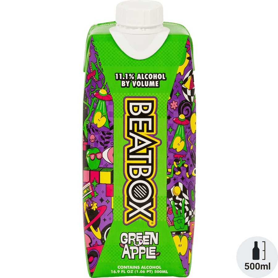 Beatbox Green Apple 500ML Front Bottle Label