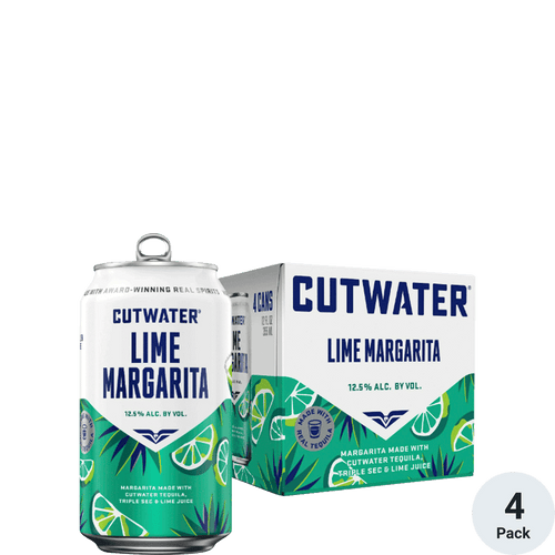 Cutwater Lime Tequila Margarita 4pk-12oz Cans Front Bottle Label