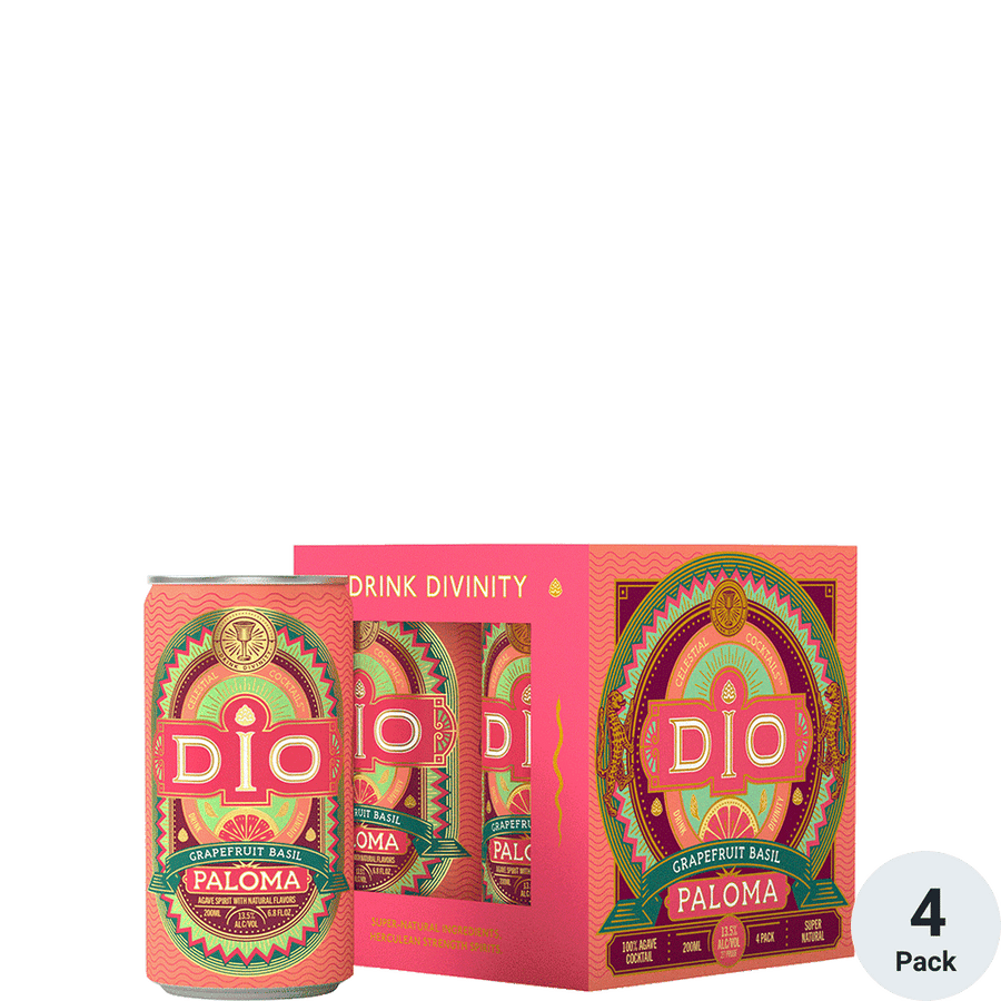 DIO Grapefruit Basil Paloma 4pk-200ML Cans Front Bottle Label