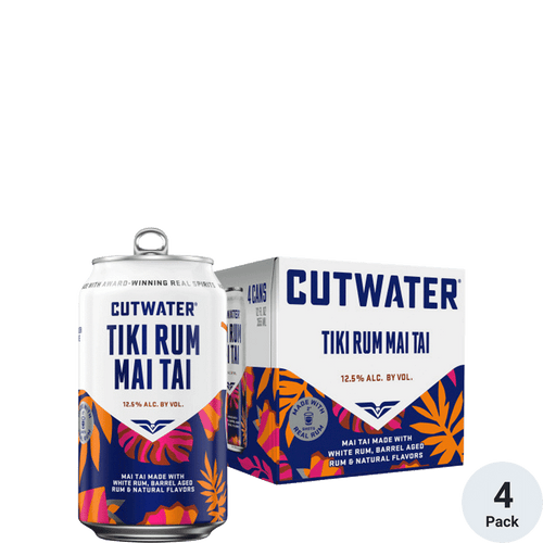 Cutwater Bali Hai Tiki Rum Punch 4pk-12oz Cans Front Bottle Label