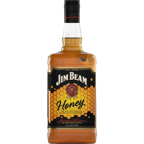 Jim Beam Honey Bourbon Whiskey 750ML Front Bottle Label