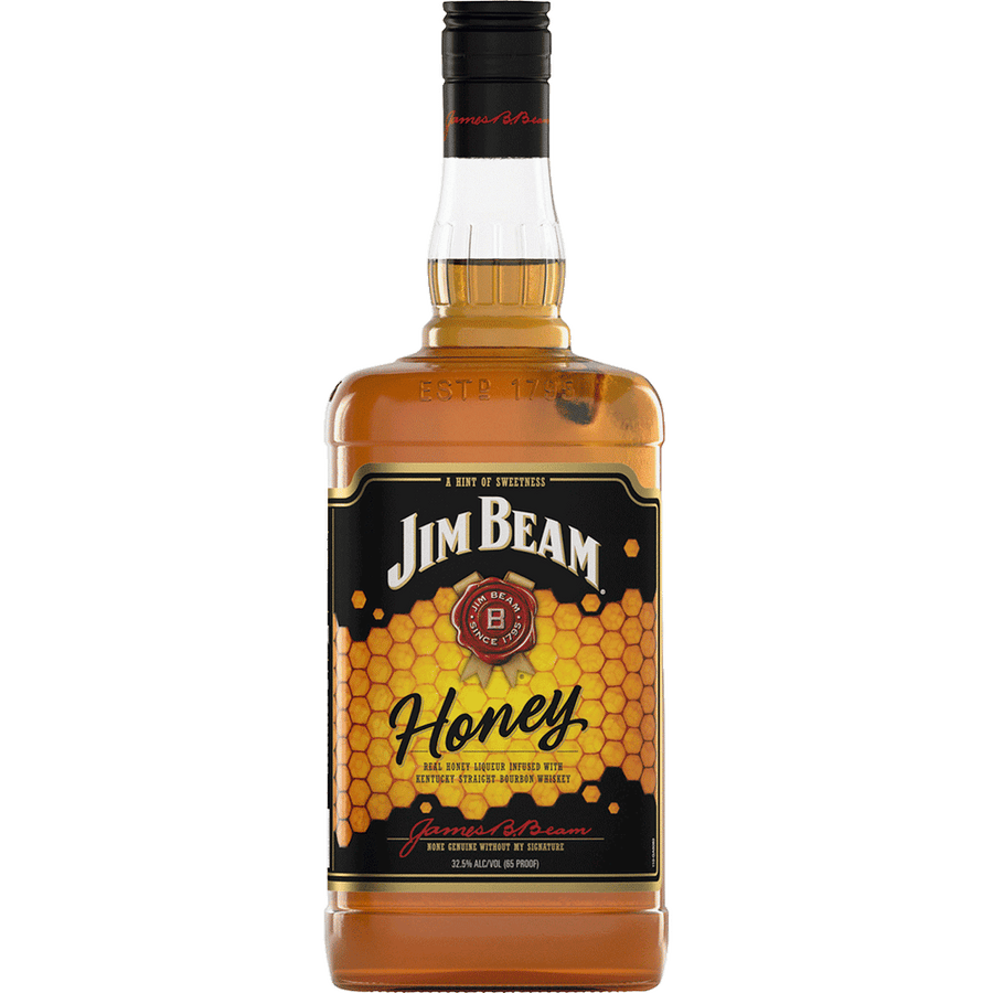 Jim Beam Honey Bourbon Whiskey 750ML Front Bottle Label