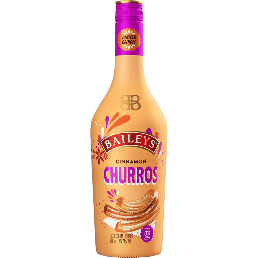 Baileys Cinnamon Churros Irish Cream Liqueur 750ML Front Bottle Label