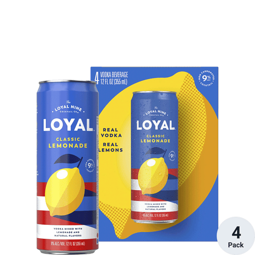 Loyal 9 Cocktails Classic Lemonade 4pk-12oz Cans Front Bottle Label