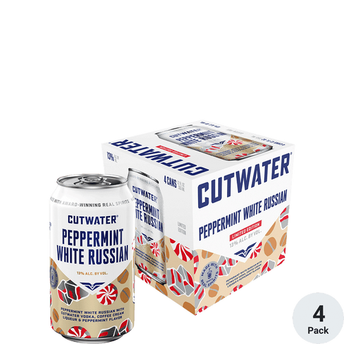 Cutwater Peppermint White Russian 4pk-12oz Cans Front Bottle Label