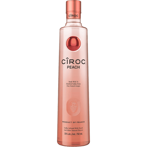 CIROC Peach 750ML Front Bottle Label