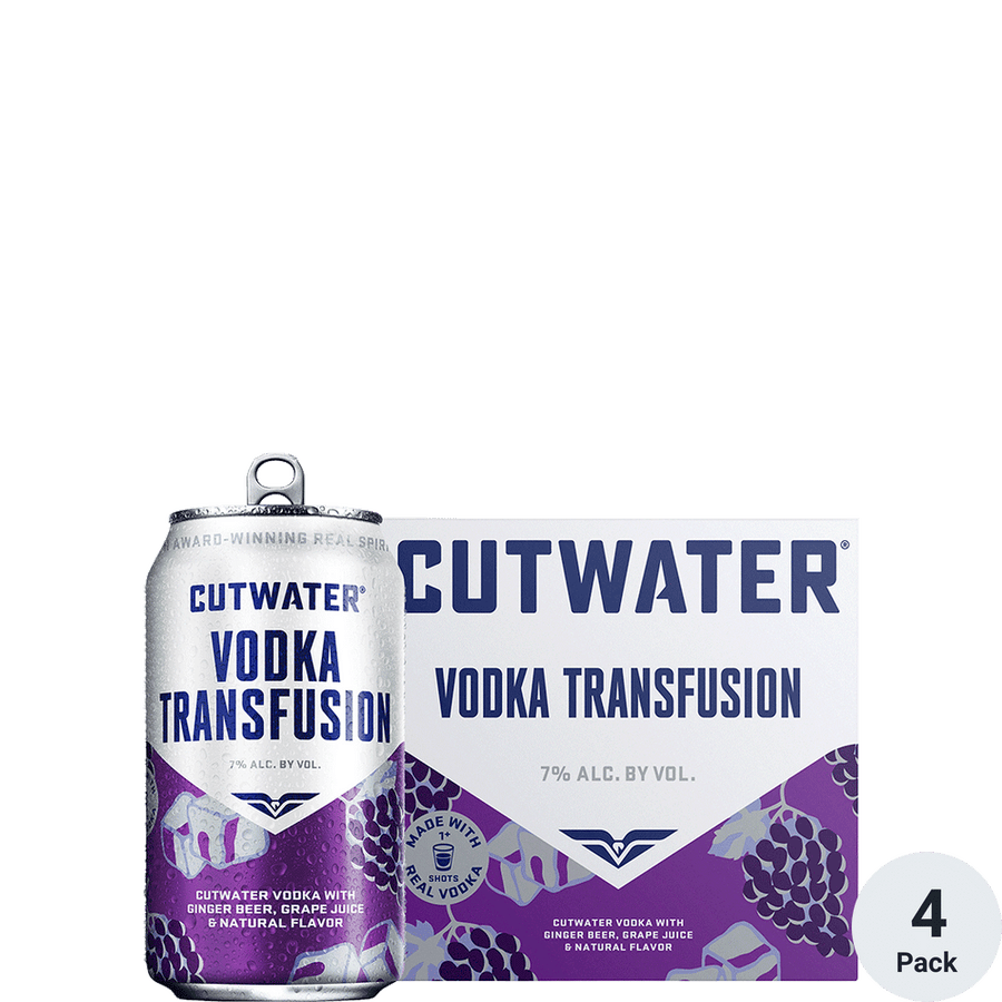 Cutwater Vodka Transfusion 4pk-12oz Cans Front Bottle Label