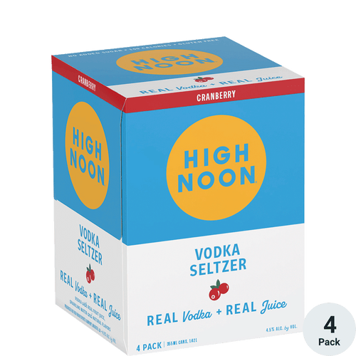 High Noon Hard Seltzer Cranberry 4pk-12oz Cans Front Bottle Label