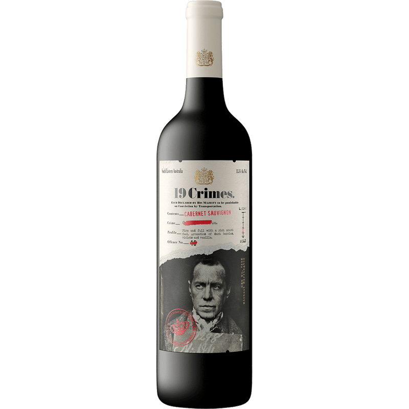 19 Crimes Cabernet Sauvignon 750ML Front Bottle Label