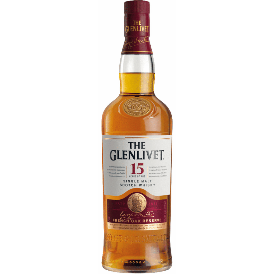 Glenlivet French Oak 15 Year Single Malt 750ML Front Bottle Label