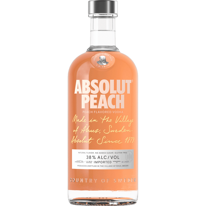 Absolut Peach 1L Front Bottle Label