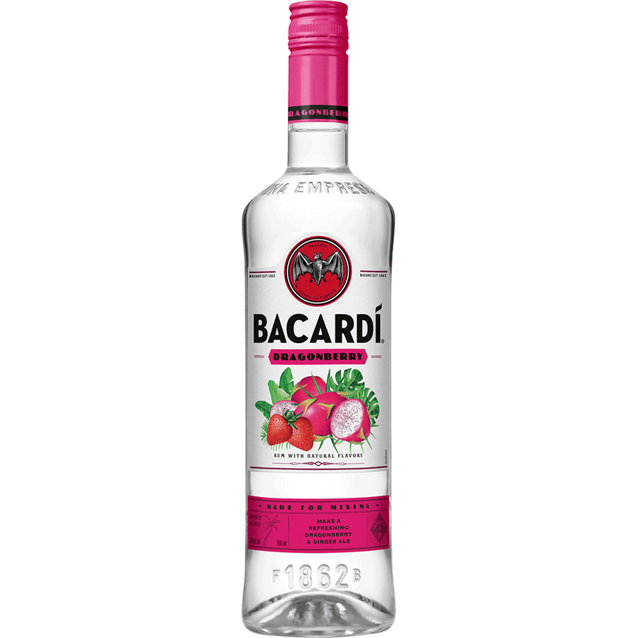 Bacardi Dragonberry 1.75L Front Bottle Label