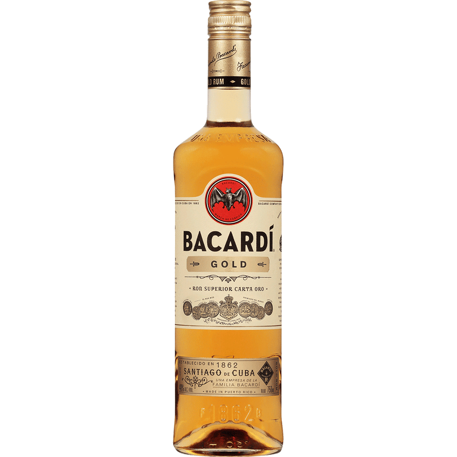 Bacardi Gold 50ML Front Bottle Label