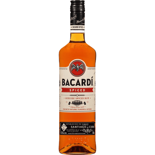 Bacardi Spiced Rum 50ML Front Bottle Label